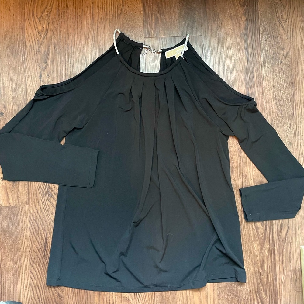 Michael Kors black longsleeve shirt with open shoulders. Non smoker,Lightly worn